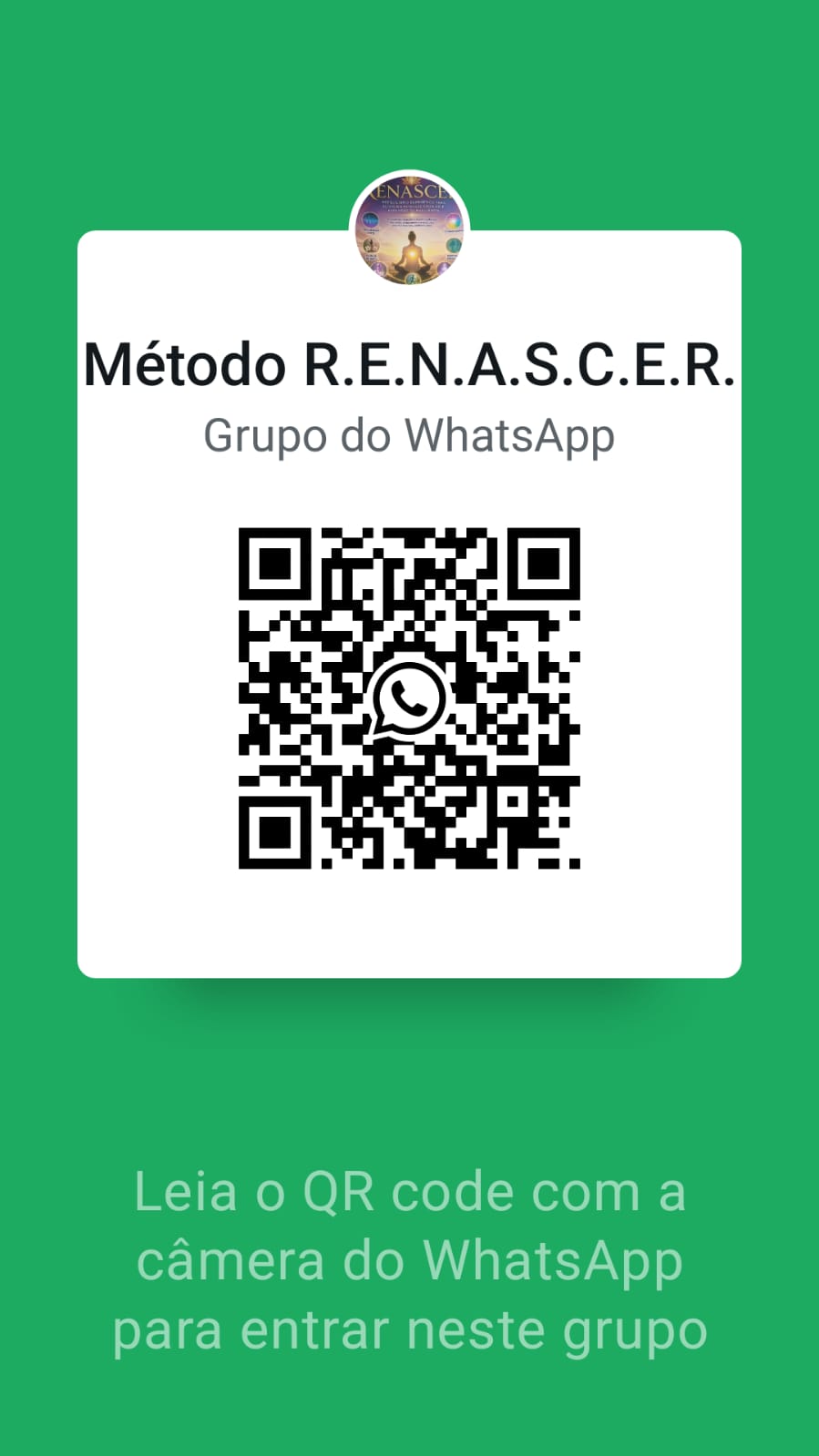 QR Code para entrar no grupo WhatsApp do Método R.E.N.A.S.C.E.R.